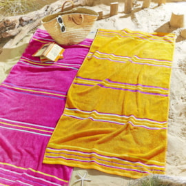Catherine Lansfield Rainbow Beach Towels Pink Pair Catherine Lansfield Rainbow Beach Towels Pink Pair