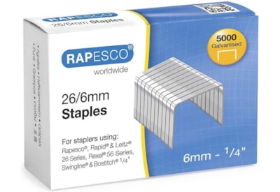 Rapesco 5000 Galvanised Staples 26/6mm (S11662Z3)