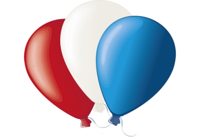 Fantasia Shiny Red/white/blue Balloons 15s 12" (PBSHRWB)