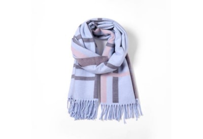 Reversible Checks Pale Blue Scarf Reversible Checks Pale Blue Scarf
