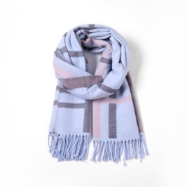 Reversible Checks Pale Blue Scarf