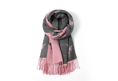 Butterfly Fashion Reversible Highland Cow Scarf Dusky Pink Butterfly Fashion Reversible Highland Cow Scarf Dusky Pink