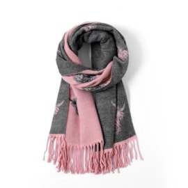 Butterfly Fashion Reversible Highland Cow Scarf Dusky Pink