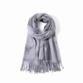 Butterfly Fashion Reversible Highland Cow Scarf Sky Blue