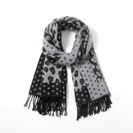 Butterfly Fashion Reversible Leopard & Star Scarf Black