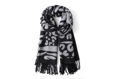 Butterfly Fashion Reversible Leopard & Zebra Scarf Black Butterfly Fashion Reversible Leopard & Zebra Scarf Black