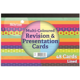 Silvine Revision & Presentation Cards Coloured 48s (CR50AC)
