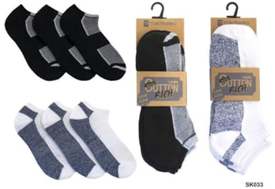 Rjm Mens 3pk Cotton Trainer Sock (SK033A)
