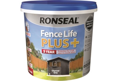 Ronseal Fence Life Plus + Charcoal Grey 5lt Ronseal Fence Life Plus + Charcoal Grey 5lt