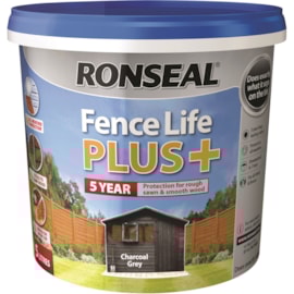 Ronseal Fence Life Plus + Charcoal Grey 5lt Ronseal Fence Life Plus + Charcoal Grey 5lt