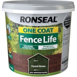 Ronseal One Coat Fence Life Forrest Green 5lt Ronseal One Coat Fence Life Forrest Green 5lt