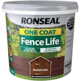 Ronseal One Coat Fence Life Medium Oak 5lt Ronseal One Coat Fence Life Medium Oak 5lt