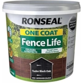 Ronseal One Coat Fence Life Tudor Black Oak 5lt Ronseal One Coat Fence Life Tudor Black Oak 5lt