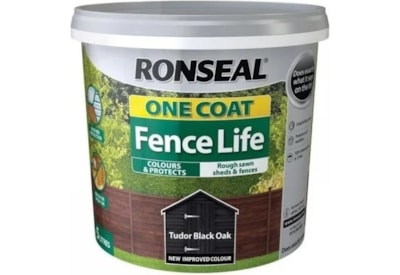 Ronseal One Coat Fence Life Tudor Black Oak 5lt Ronseal One Coat Fence Life Tudor Black Oak 5lt