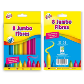 8 Jumbo Fibre Colouring Pens (1096)