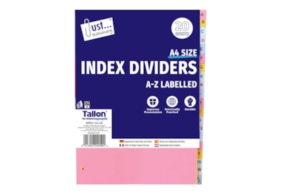Just Stationery Index Divider 20 A-z Paper A4 Just Stationery Index Divider 20 A-z Paper A4