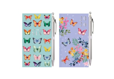 Slim Diary And Pen Vintage Flowers