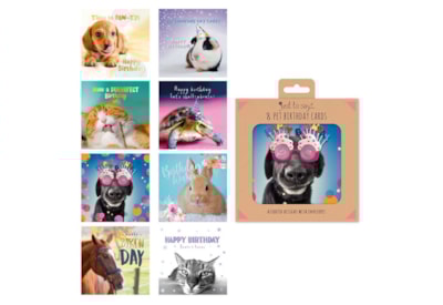 8 Birthday Card Mixed Pets Box 8s 8 Birthday Card Mixed Pets Box 8s