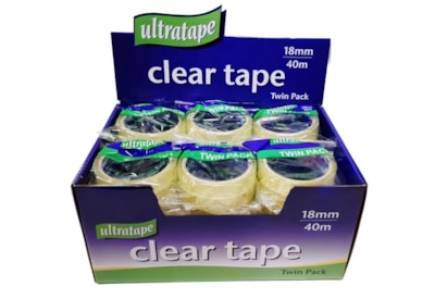 Ultratape Clear Tape 18mm x 40m - 2 Pack Ultratape Clear Tape 18mm x 40m - 2 Pack