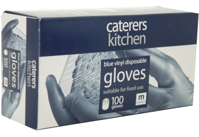 Caterers Kitchen Ck Vinyl Powdered Gloves Blue Medium 100s (10181)