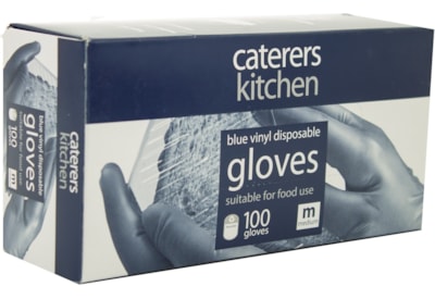 Caterers Kitchen Vinyl Powdered Gloves Blue Medium 100s Caterers Kitchen Vinyl Powdered Gloves Blue Medium 100s