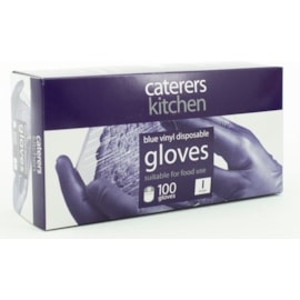 Caterers Kitchen Ck Vinyl Powdered Gloves Blue Large 100s (10182)