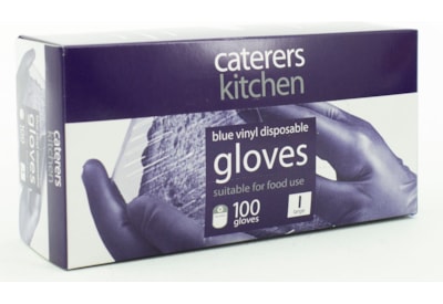 Caterers Kitchen Ck Vinyl Powdered Gloves Blue Large 100s (10182)