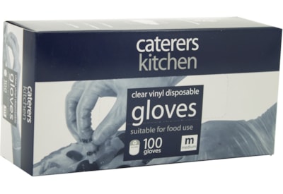 Caterers Kitchen Vinyl Gloves Clear Medium 100s Caterers Kitchen Vinyl Gloves Clear Medium 100s