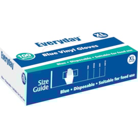 Everyday Powdered Blue Vinyl Gloves X Large Xl Everyday Powdered Blue Vinyl Gloves X Large Xl