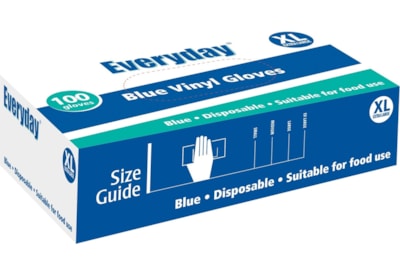 Everyday Powdered Blue Vinyl Gloves X Large Xl Everyday Powdered Blue Vinyl Gloves X Large Xl