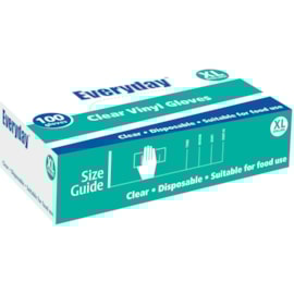 Everyday Clear Vinyl Powdered Gloves 100's Xl Everyday Clear Vinyl Powdered Gloves 100's Xl