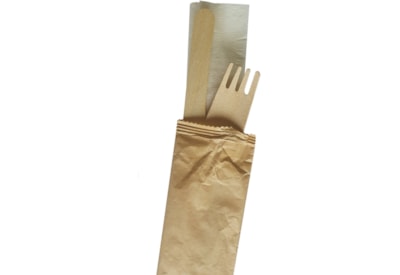 Eco-friendly Wrapped Wooden Cutlery 250s (10929)