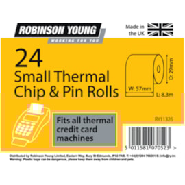 Robinson Young Chip + Pin Rolls 24pk 57mmx20mm Robinson Young Chip + Pin Rolls 24pk 57mmx20mm