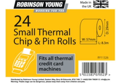 Robinson Young Chip + Pin Rolls 24pk 57mmx20mm Robinson Young Chip + Pin Rolls 24pk 57mmx20mm