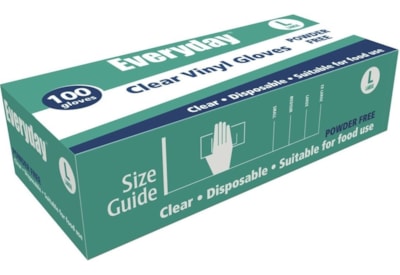 Everyday Clear Vinyl Gloves Powder Free Large Large (RY05060)