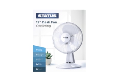 Status 12" White Desk Fan Status 12" White Desk Fan
