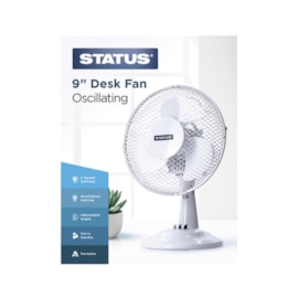 Status 9" Desk Fan White Status 9" Desk Fan White