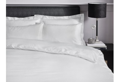Satin Stripe H/w Pillowcase Pair White (BD/36570/W/HPC2/WH)