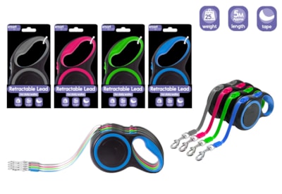 Smart Choice Retractable Dog Lead 25kg 4 Colours 5m Smart Choice Retractable Dog Lead 25kg 4 Colours 5m