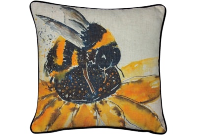 Bee On A Sunflower Print Cushion 45cm (SCFP-BERTY) Bee On A Sunflower Print Cushion 45cm (SCFP-BERTY)