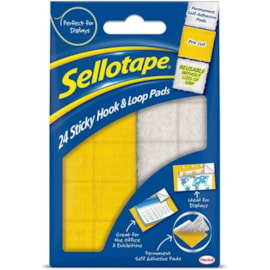 Sellotape Hook and Loop Pads 24s (1445176)