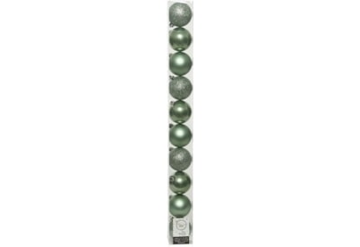 Shatterproof Baublesx10 Sage Green 60mm (020186) Shatterproof Baublesx10 Sage Green 60mm (020186)