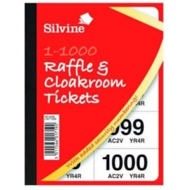 Silvine Raffle/cloakroom Tickets 1000 (CRT1000)