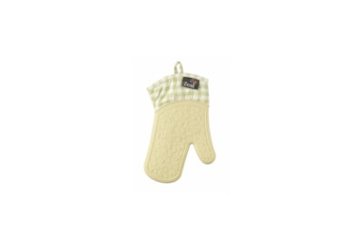 Single Oven Glove Gingham Silicone Cream Single Oven Glove Gingham Silicone Cream