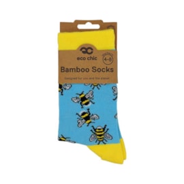 Eco Chic Blue Bumble Bee Bamboo Socks 4-8 (SK01BU)