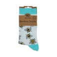 Eco Chic White Bumble Bee Bamboo Socks 4-8