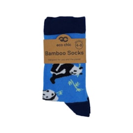 Eco Chic Blue Panda Bamboo Socks 4-8 (SK05BU)