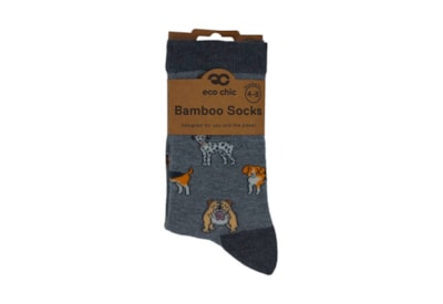 Eco Chic Grey Dog Bamboo Socks 4-8 Eco Chic Grey Dog Bamboo Socks 4-8