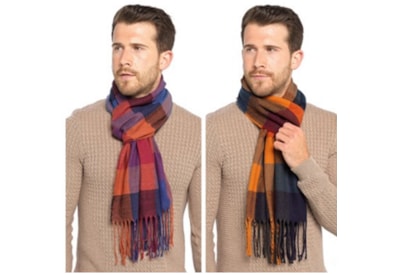 Mens Check Scarf With Tassel (GL1019)