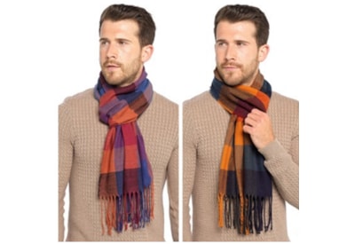 Mens Check Scarf With Tassel Mens Check Scarf With Tassel